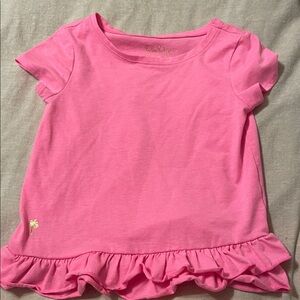 Pink Ruffle Hem Top Lilly Pulitzer s 4-5
